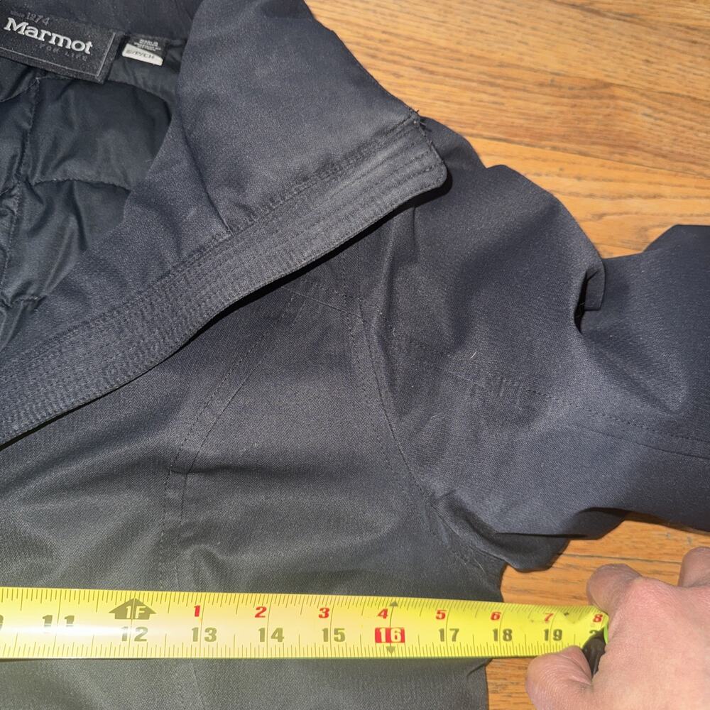 Marmot Woman’s Size Sm Black 700 Fill Down Jacket Long Coat Cozy Winter Warm - Picture 3 of 7